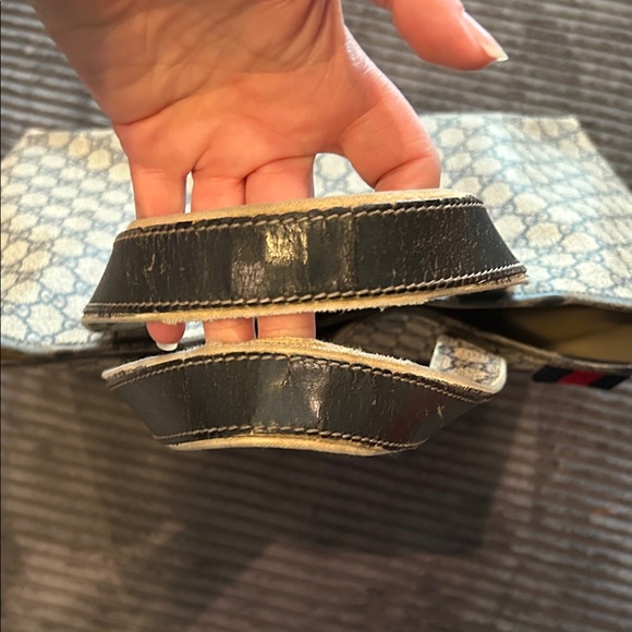 Gucci Blue Monogram Canvas Tote With Red/Blue Web Accent - Picture 6 of 16